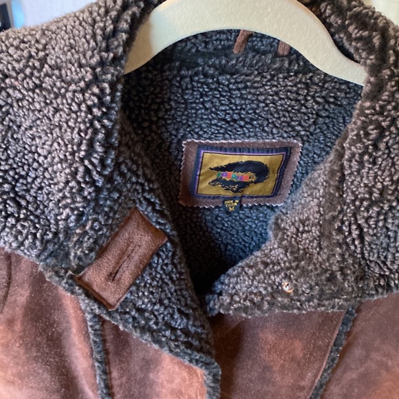 FoxRun Vintage LEATHER Womens Brown Winter Vest Sz M Four Buttons Front Pockets - Picture 8 of 17